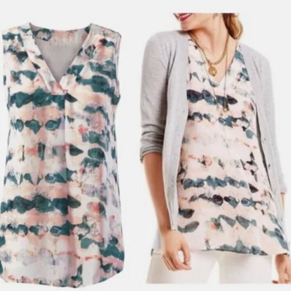 CAbi #5035 Gelato Watercolor Tunic Blouse women's size XS